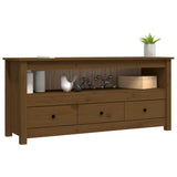 Honey Brown TV Cabinet 114x35x52 cm Solid Pine Wood