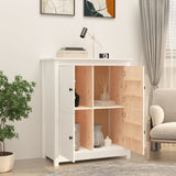 Buffet Blanc 83x41,5x100 cm Bois massif de pin