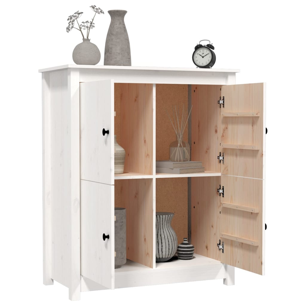 Buffet Blanc 83x41,5x100 cm Bois massif de pin