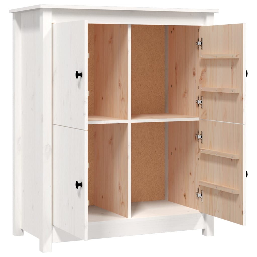 Buffet Blanc 83x41,5x100 cm Bois massif de pin