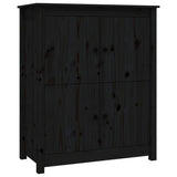 Buffet Noir 83x41,5x100 cm Bois massif de pin