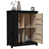 Buffet Noir 83x41,5x100 cm Bois massif de pin