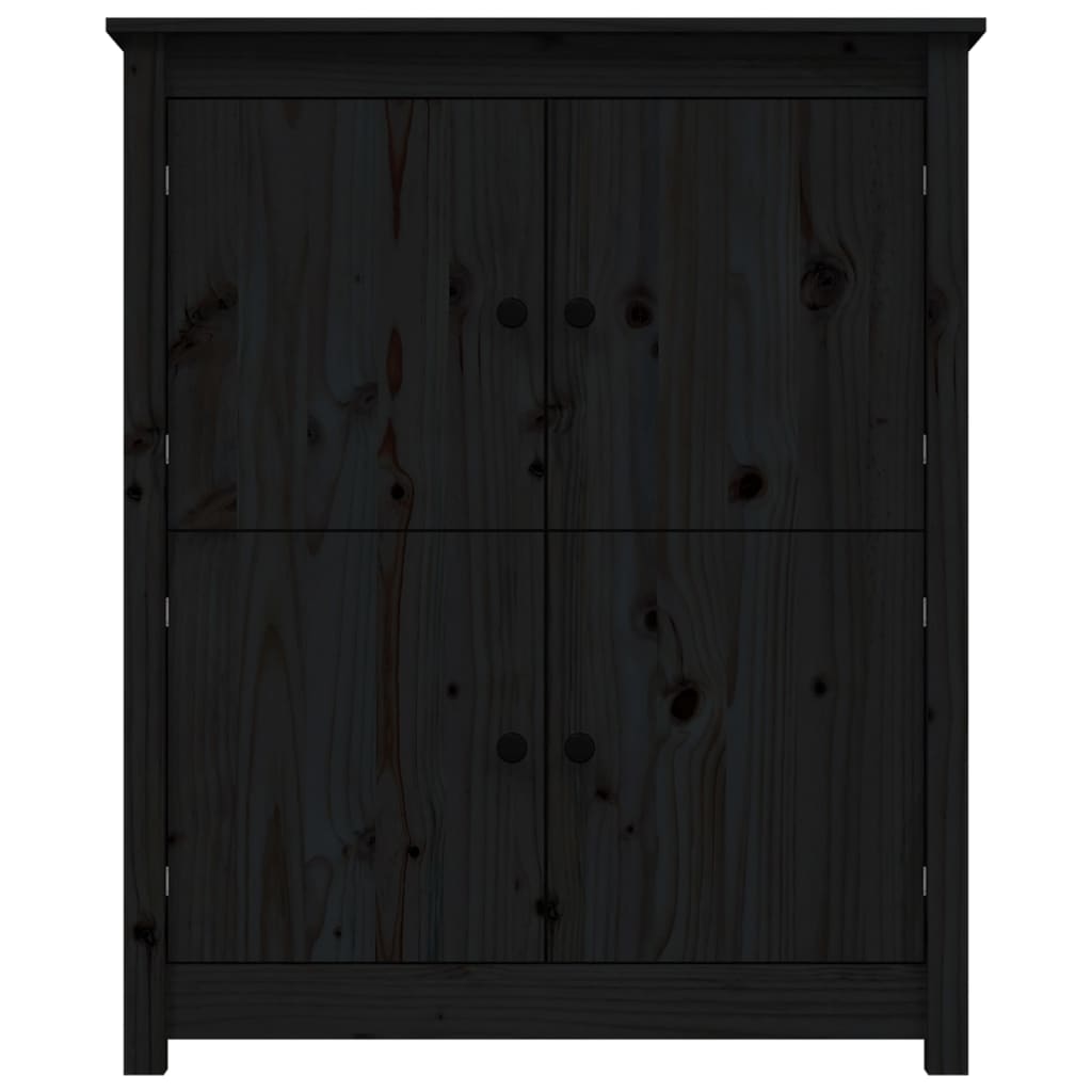 Buffet Noir 83x41,5x100 cm Bois massif de pin