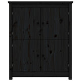 Buffet Noir 83x41,5x100 cm Bois massif de pin