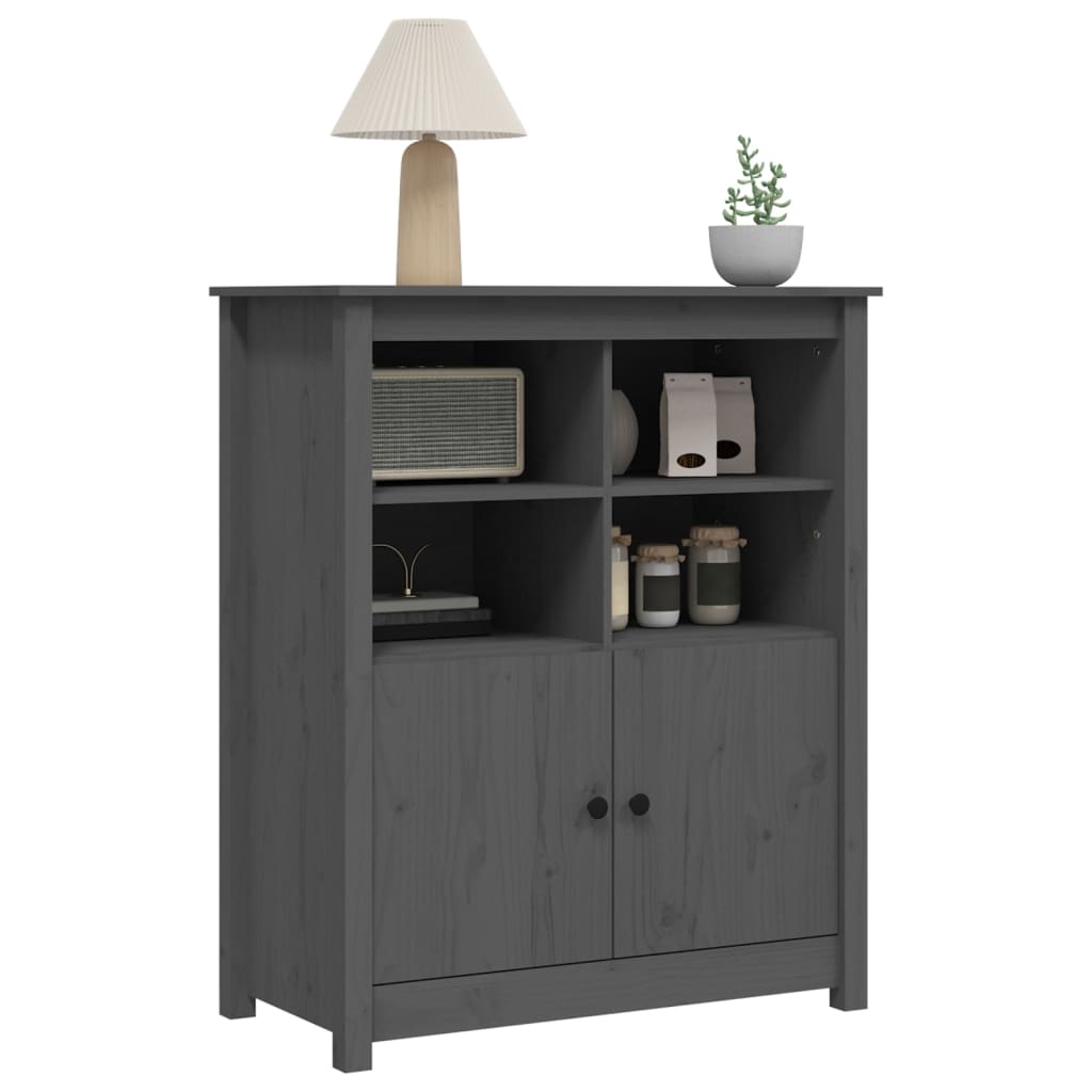 Buffet Gris 83x41,5x100 cm Bois massif de pin