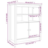 Buffet Gris 83x41,5x100 cm Bois massif de pin