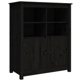 Buffet Noir 83x41,5x100 cm Bois massif de pin