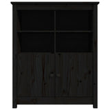 Buffet Noir 83x41,5x100 cm Bois massif de pin