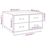 Table basse 80x80x45 cm Bois massif de pin