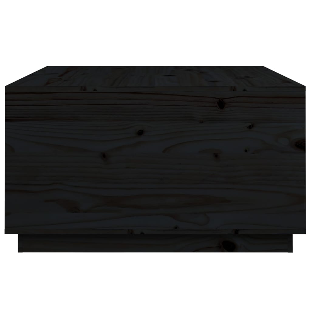 Table basse Noir 80x80x45 cm Bois massif de pin