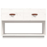 Meuble TV Blanc 90x40x60 cm Bois de pin massif