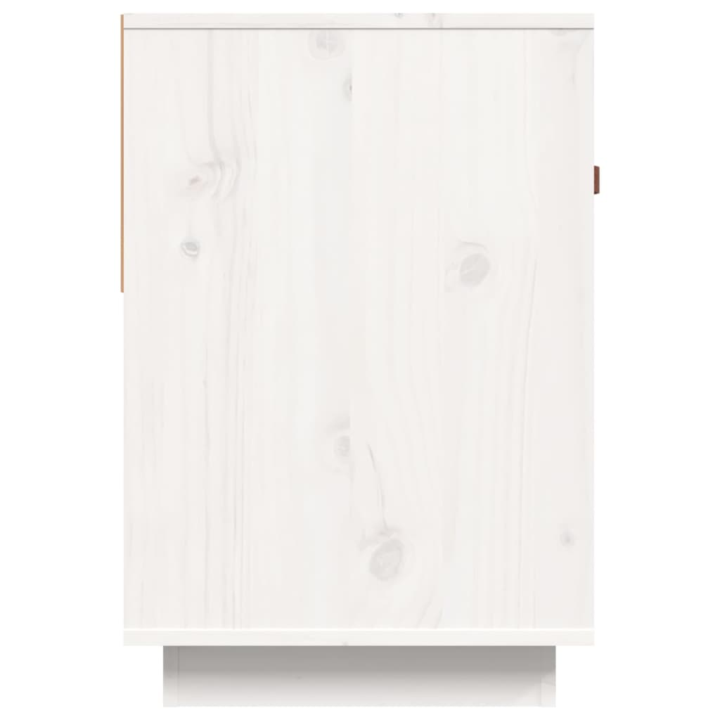 Meuble TV Blanc 90x40x60 cm Bois de pin massif