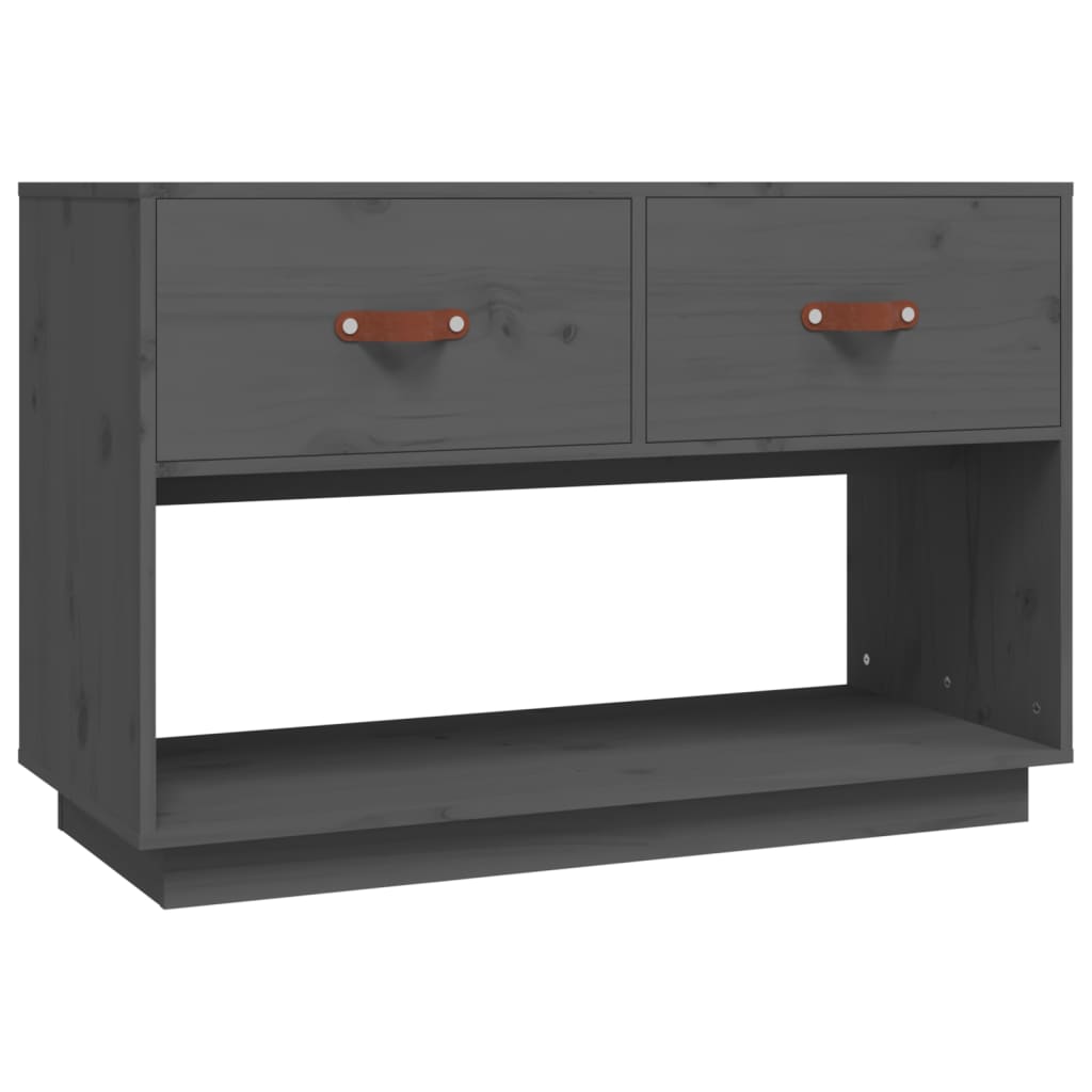 Grey TV cabinet 90x40x60 cm Solid pine wood