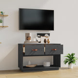 Grey TV cabinet 90x40x60 cm Solid pine wood