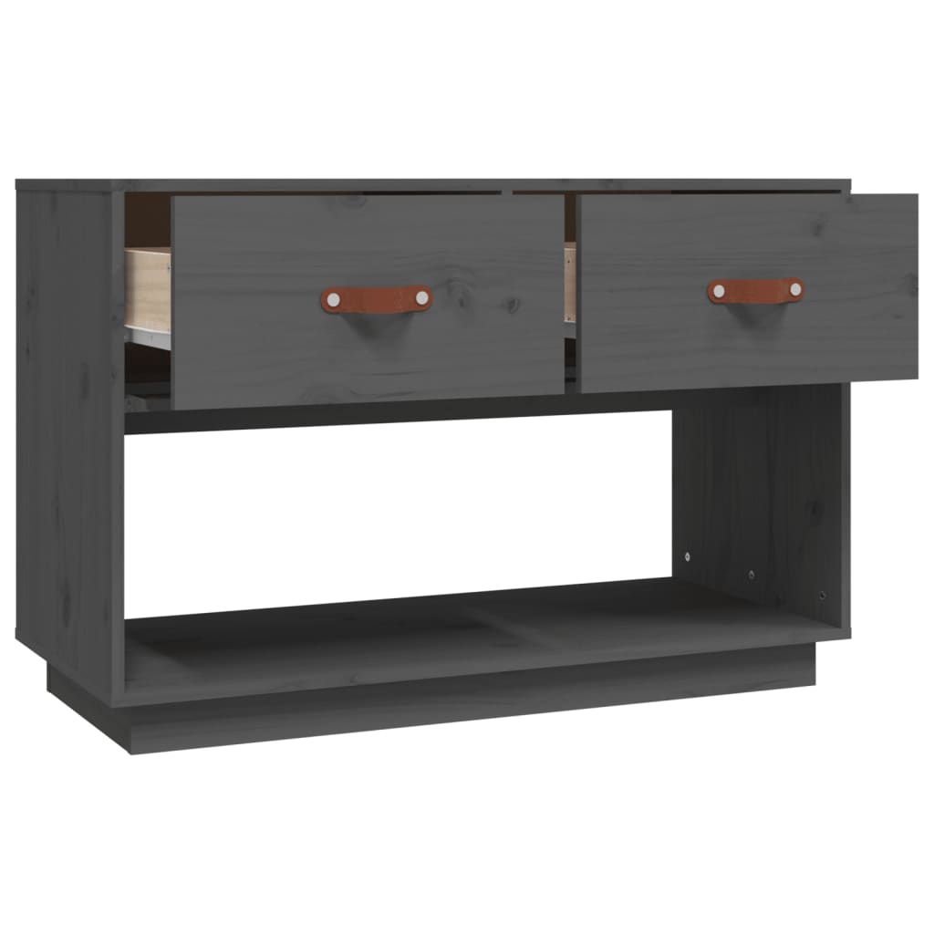 Grey TV cabinet 90x40x60 cm Solid pine wood