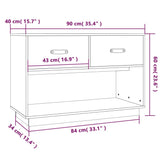 Meuble TV Gris 90x40x60 cm Bois de pin massif