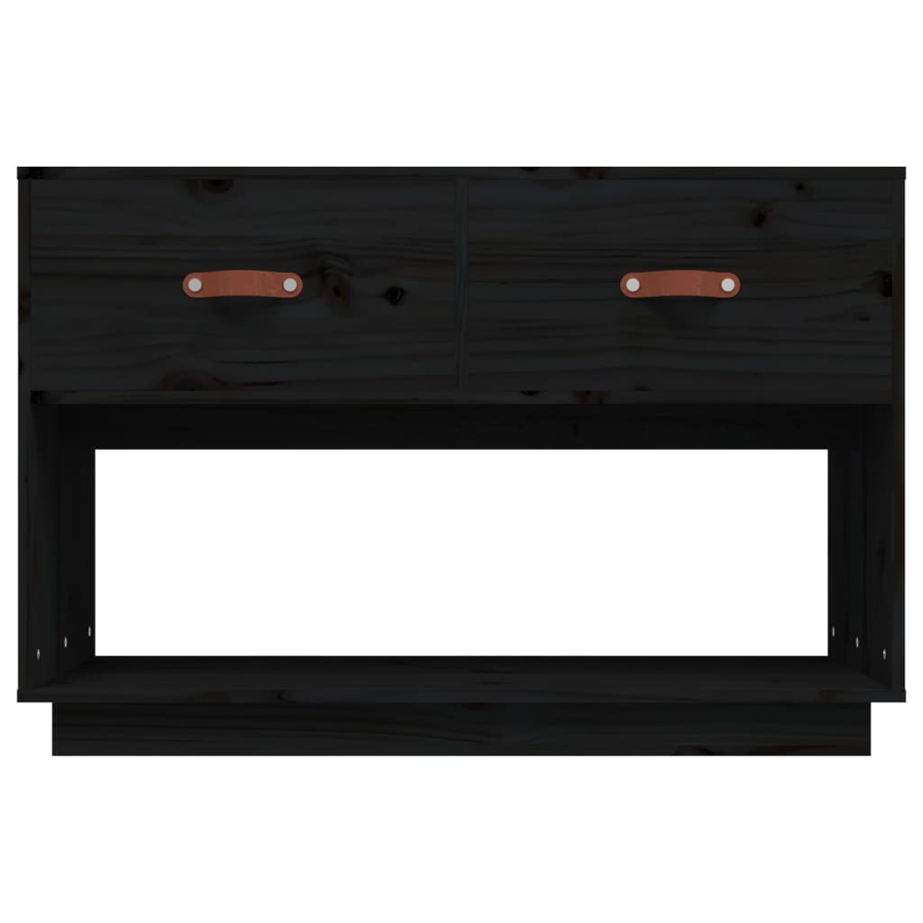 Meuble TV Noir 90x40x60 cm Bois de pin massif