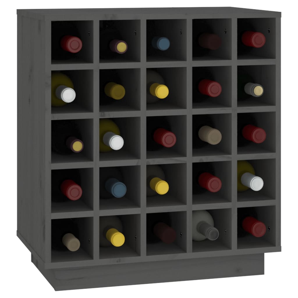 Armoire à vin Gris 55,5x34x61 cm Bois de pin massif