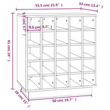 Armoire à vin Gris 55,5x34x61 cm Bois de pin massif