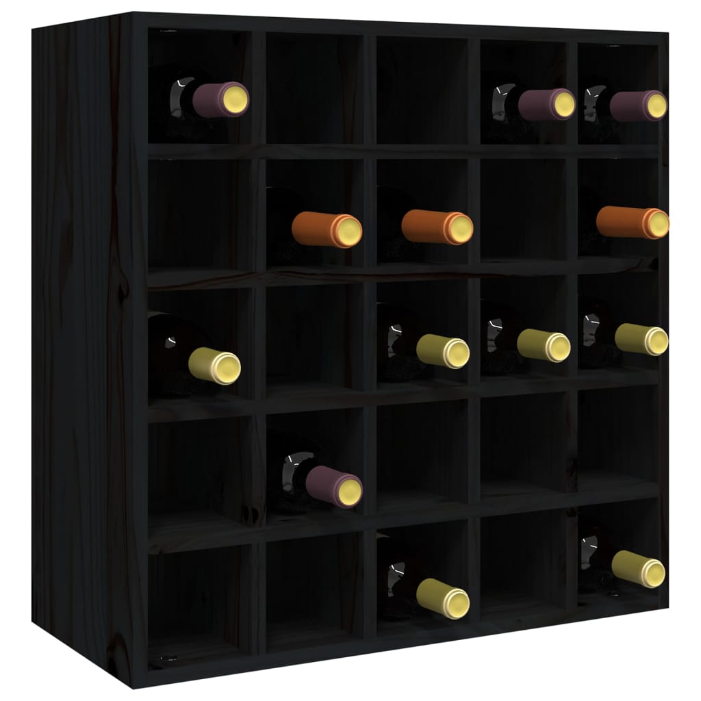 Armoire à vin Noir 56x25x56 cm Bois de pin massif