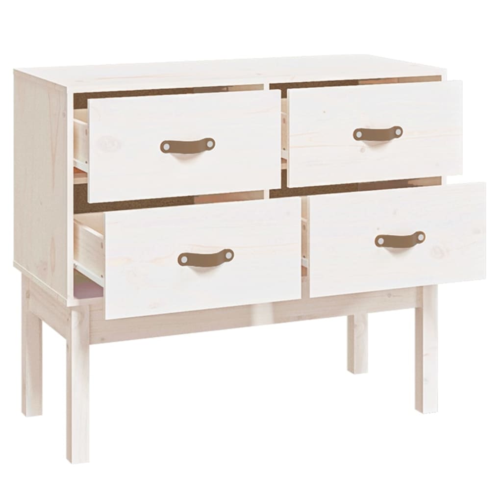 Armoire console Blanc 90x40x78 cm Bois de pin solide