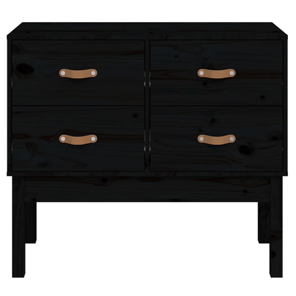 Armoire console Noir 90x40x78 cm Bois de pin solide