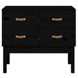 Console cabinet Black 90x40x78 cm Solid pine wood