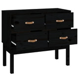 Console cabinet Black 90x40x78 cm Solid pine wood