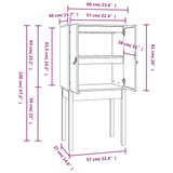 Hohes Sideboard 60x40x120 cm Massives Kiefernholz