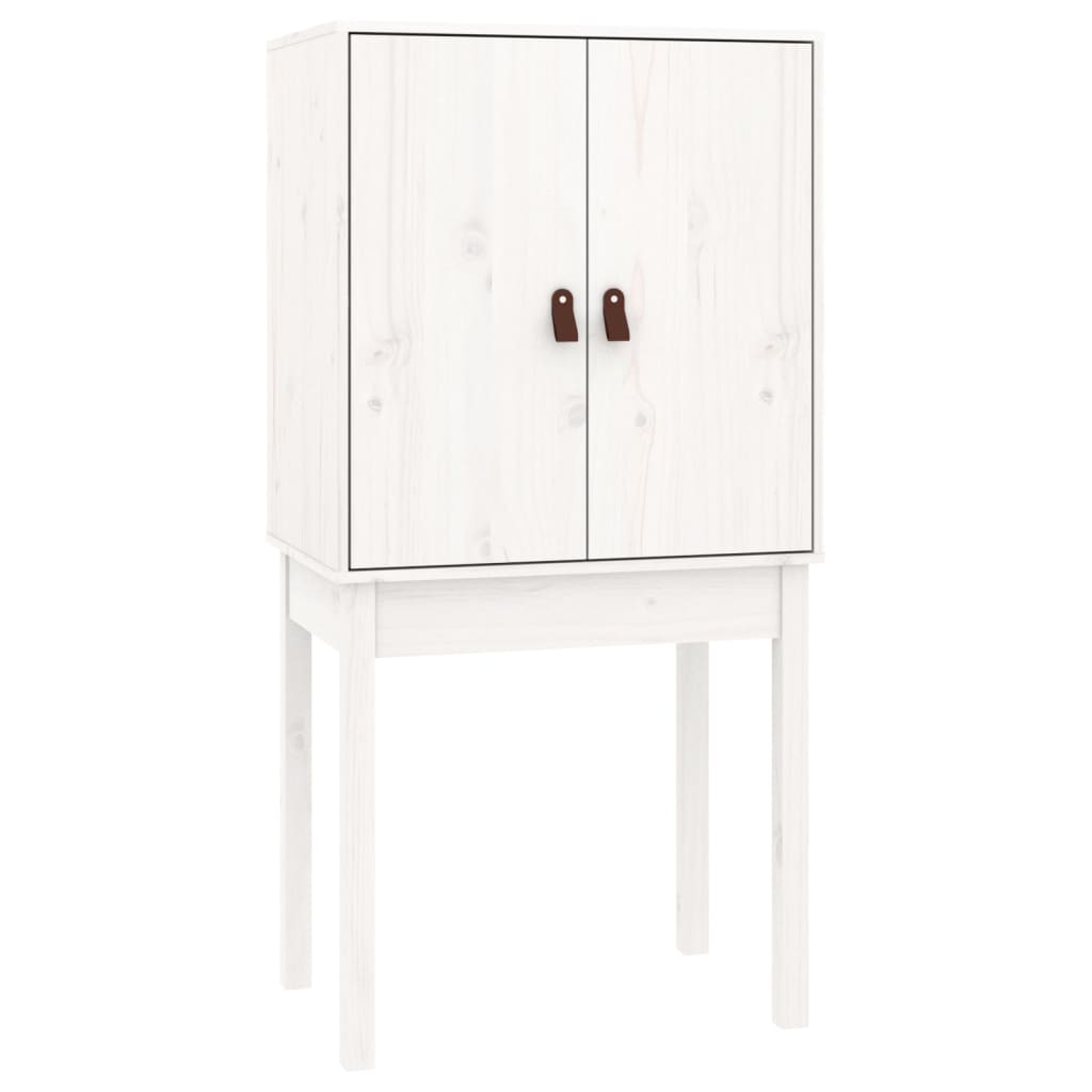 High sideboard White 60x40x120 cm Solid pine wood