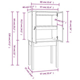 High sideboard White 60x40x120 cm Solid pine wood