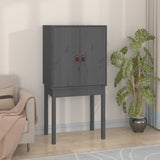 Buffet haut Gris 60x40x120 cm Bois massif de pin