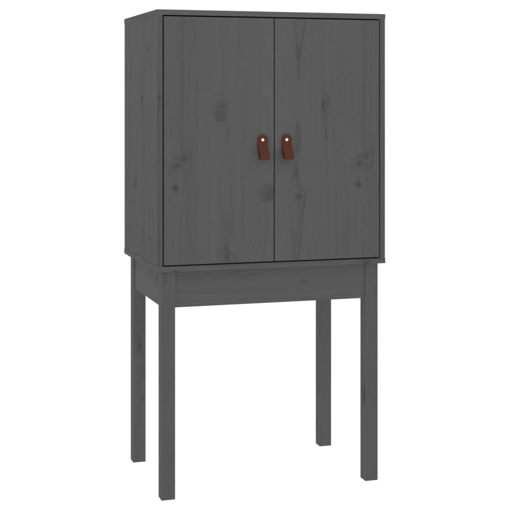 Buffet haut Gris 60x40x120 cm Bois massif de pin