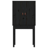 Buffet haut Noir 60x40x120 cm Bois massif de pin