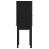 Buffet haut Noir 60x40x120 cm Bois massif de pin