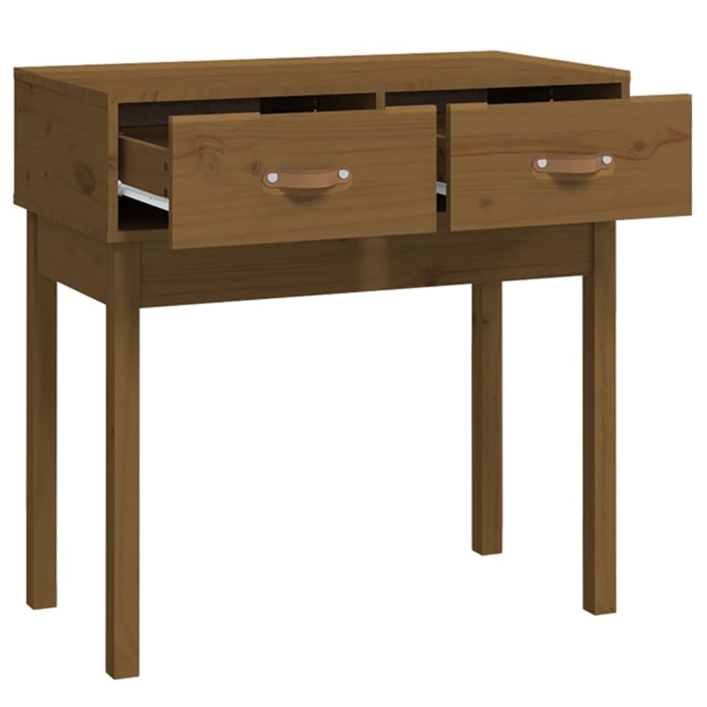 Table console Marron miel 76,5x40x75 cm Bois massif de pin