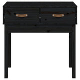 Table console Noir 76,5x40x75 cm Bois massif de pin