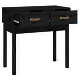 Table console Noir 76,5x40x75 cm Bois massif de pin