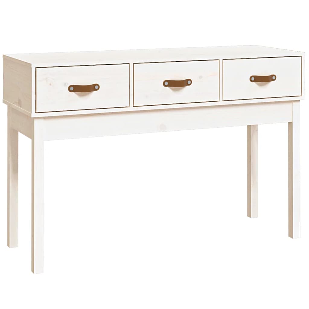 Console table White 114x40x75 cm Solid pine wood