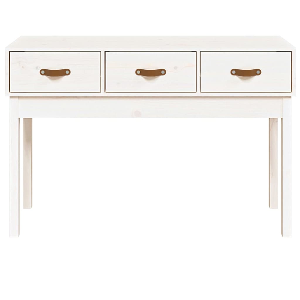 Table console Blanc 114x40x75 cm Bois massif de pin