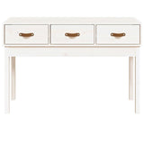 Console table White 114x40x75 cm Solid pine wood