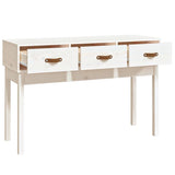 Table console Blanc 114x40x75 cm Bois massif de pin