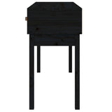 Table console Noir 114x40x75 cm Bois massif de pin