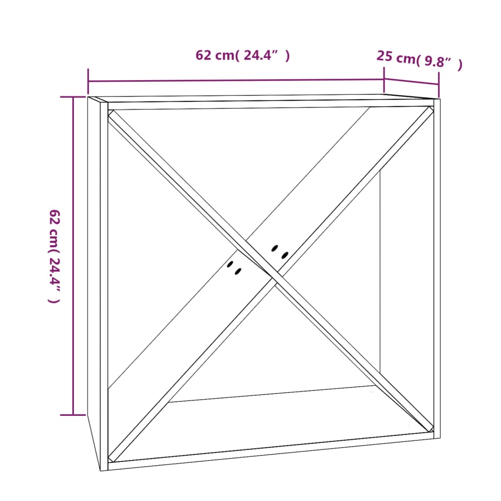 Armoire à vin Noir 62x25x62 cm Bois de pin massif