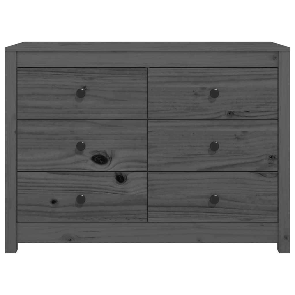 Side cabinet Grey 100x40x72 cm Solid pine wood