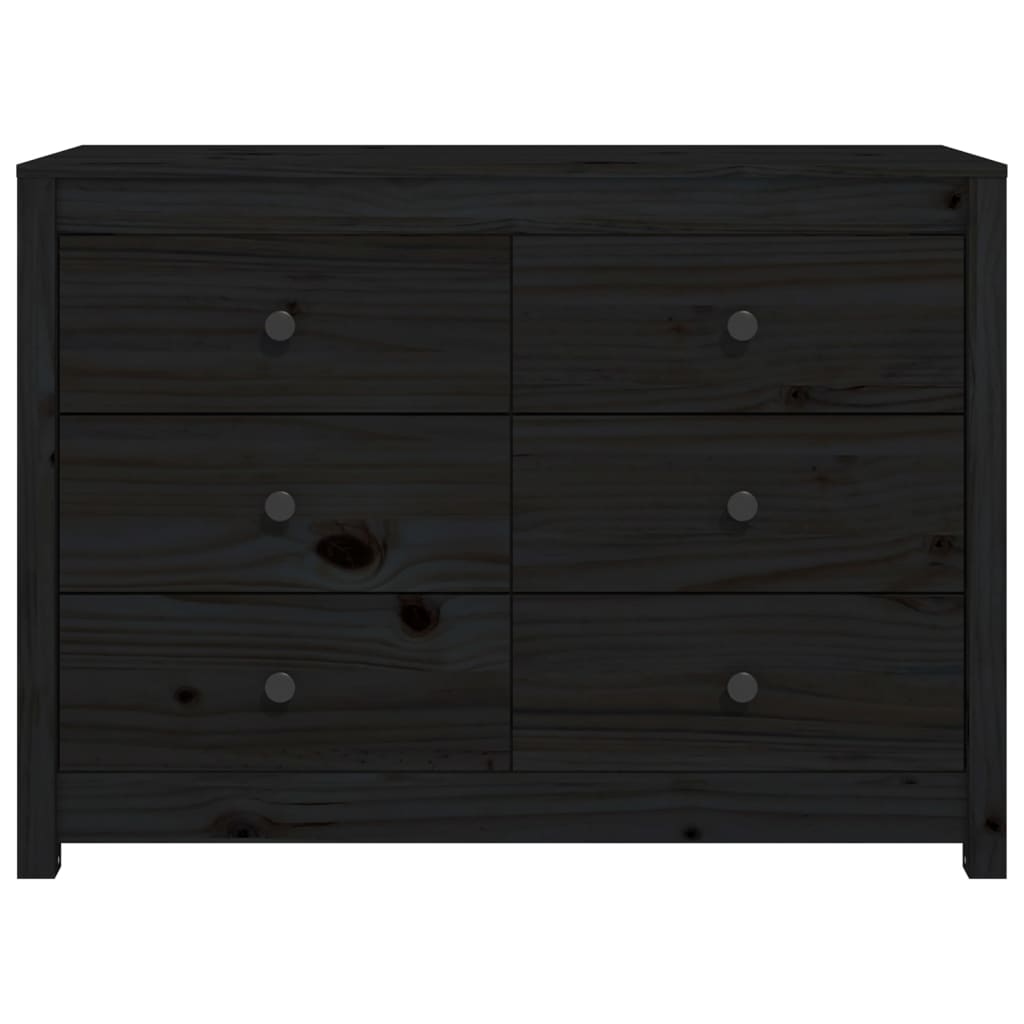 Armoire latérale Noir 100x40x72 cm Bois de pin massif