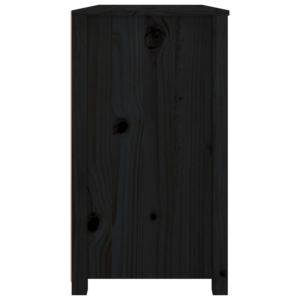 Armoire latérale Noir 100x40x72 cm Bois de pin massif