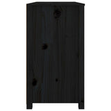 Armoire latérale Noir 100x40x72 cm Bois de pin massif