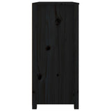 Armoire latérale Noir 100x40x90 cm Bois de pin massif