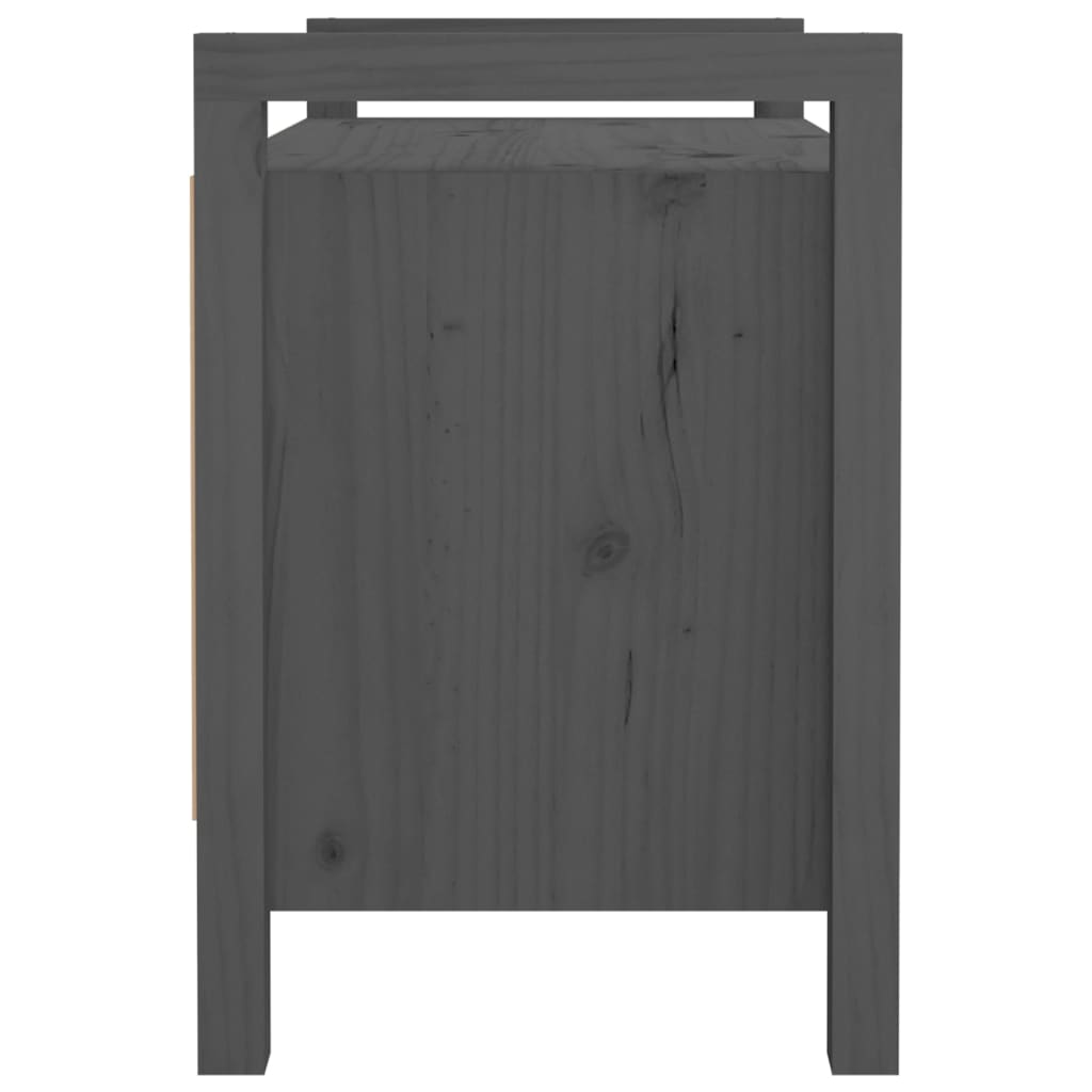 Banc d'entrée Gris 80x40x60 cm Bois de pin massif